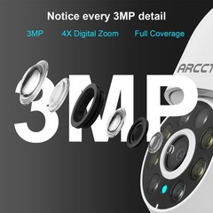 ARCCTV 2-Pack 2K Indoor WiFi6 Security Camera Auto-Tracking 360°PTZ 24/7 Working