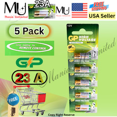 GP 5 X PACK A23 12V Alkaline 23-A replacement battery For Remote Garage Key Fobs