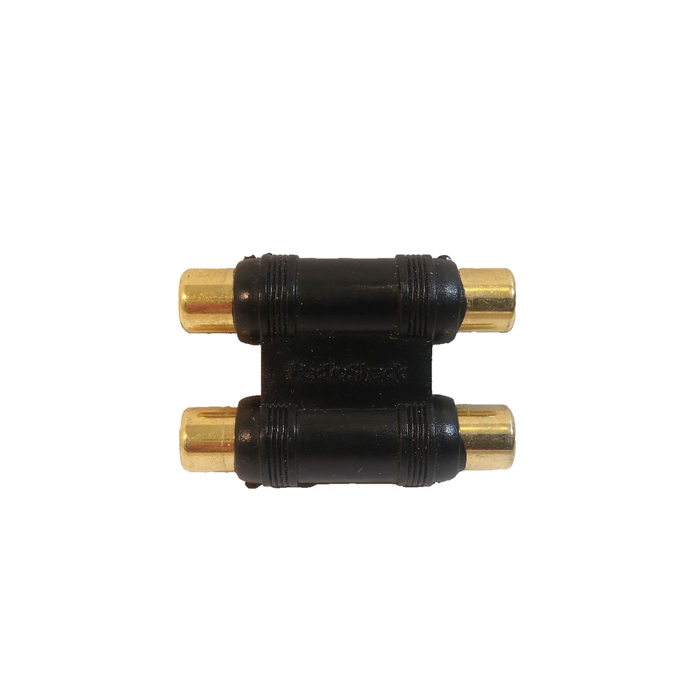 Radio Shack RCA Type Jacks Black Gold Dual Coupler Zinc Alloy Audio Vtg 2001