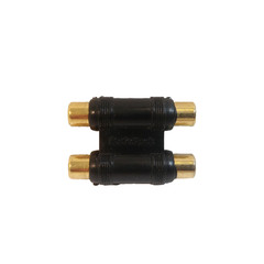 Radio Shack RCA Type Jacks Black Gold Dual Coupler Zinc Alloy Audio Vtg 2001