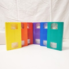 VHS Video Cassette Tape Shells Box Empty Blank Colored V-0 Bulk 10 Pack New
