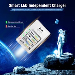 EBL AAA AA NiMH Rechargeable Batteries 1100mAh/2800mAh 1.2V + 4 Slot Charger Lot