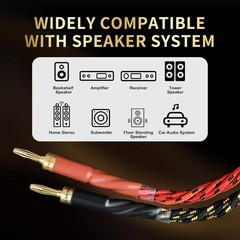 12 AWG 2Pack Audiophile Speaker Cable – Wire with Banana 6.56ft/2m