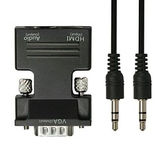 HDMI Female to VGA Male Converter with Audio Adapter Support 1080P Signal Output