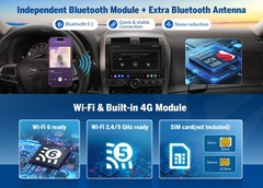 10.1″ QLED 8+128 Android Auto Car Stereo Head Unit CarPlay GPS Double DIN 4G LTE