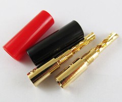 10pcs 4mm 24K Gold Plated BFA-Z Banana Plug Dual Screws Speaker Cable Connectors