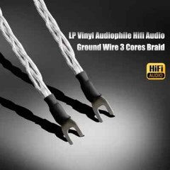 HiFi 3 Cores Copper Silver Plated Audio Cable Ground Wire U Fork Spade Connector