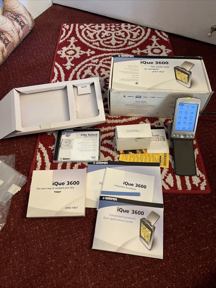 OEM Garmin iQue 3600 Integrated Handheld GPS Awesome Kit NOS Palm Pilot 🔥PDA