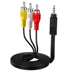 3RCA Male to 3.5mm Male Audio Video Cord AV DV AUX Cable Adapter Converter