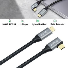 DCHAV 1.5ft 90 Degree USB C Cable 100W 4K Video Output Fast Charging 10Gbps Data