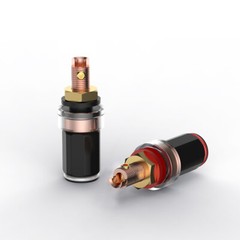 4pcs Red Copper Plated Binding Post HiFi Banana Female Adapter Speaker Terminal