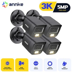 ANNKE 4K 8MP 5MP 1080P Video Outdoor Security Camera AI Color Night Vision IP67