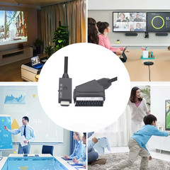 SCART to Hdmi-Compatible Converter Cable 1080P SCART in HDMI Out HD 720P/1080P S
