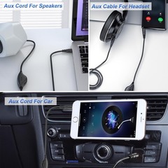 PChero 3.5mm Aux Cable with Volume Control, 4ft/1.2M TRS Auxiliary Audio Cabl…