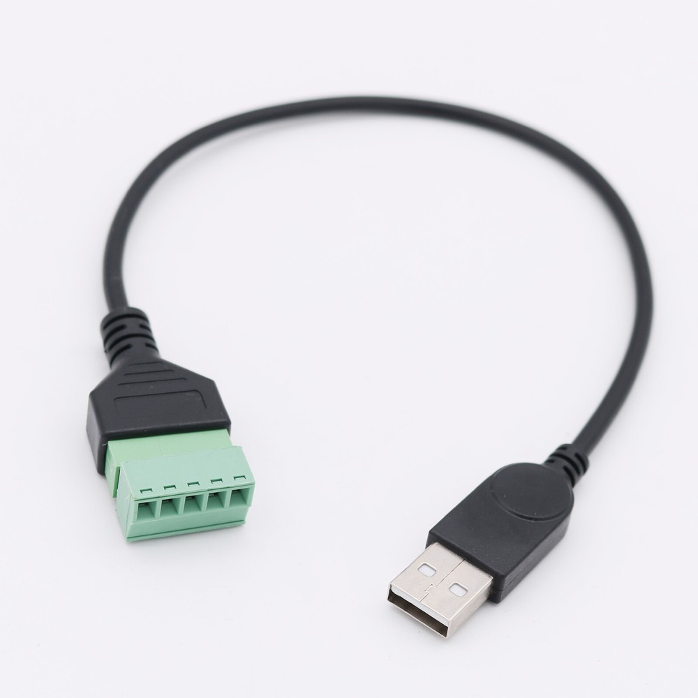 10x USB 2.0 A Male to 5 Pin Screw Connector w Shield Terminal Plug Adapter Cable