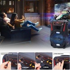 1000W Portable Wireless Bluetooth Speaker Super Bass Stereo Radio FM TF AUX USB