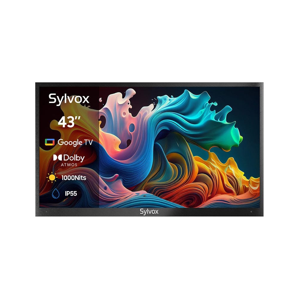 SYLVOX 43in QLED Outdoor TV Smart Google TV Waterproof 1000nits For Partial Sun