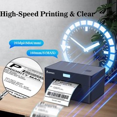 Fuomorz Thermal Shipping Label Printer for Small 4×6 label printer, Black