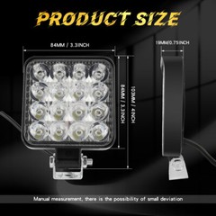4Pcs 48W Square LED Work Light Pods Spotlights For Truck Off Road Tractor 12V