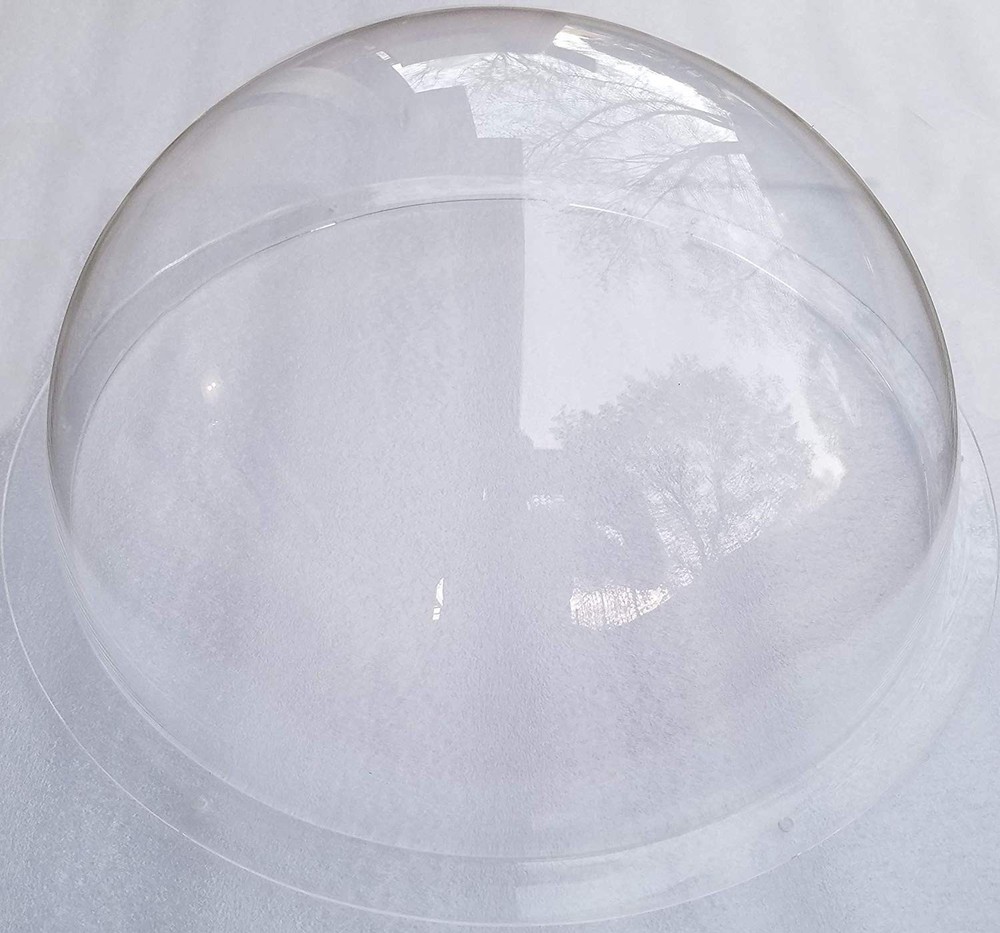 Acrylic Dome/Plastic Hemisphere – Clear – 13 Diameter, 3/4 Flange with Pre-Drill