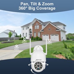 ANRAN 5MP Wireless Home Security Camera System WiFi Outdoor 360° PTZ 2TB 8CH NVR