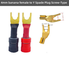 4-Pack Gold Plated Speaker Wire Adapters – Spade to Banana Plug Connectors for S