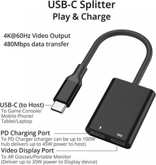 AR Glasses Hub USB C to AR Glasses 4K@60Hz Charging Adapter