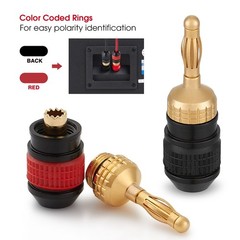 WG-008 24K Gold Safety Connector Banana Plugs (6 Pairs (12 Plugs))