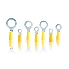 M5 M6 M8 M10 Yellow Ring Terminal Vinyl 12-10 AWG Car Audio Crimp Wire Connector