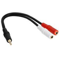 2 Pack Stereo 3.5mm Male to 2×3.5mm Female Headphone Mic Y Splitter Cord Adapter