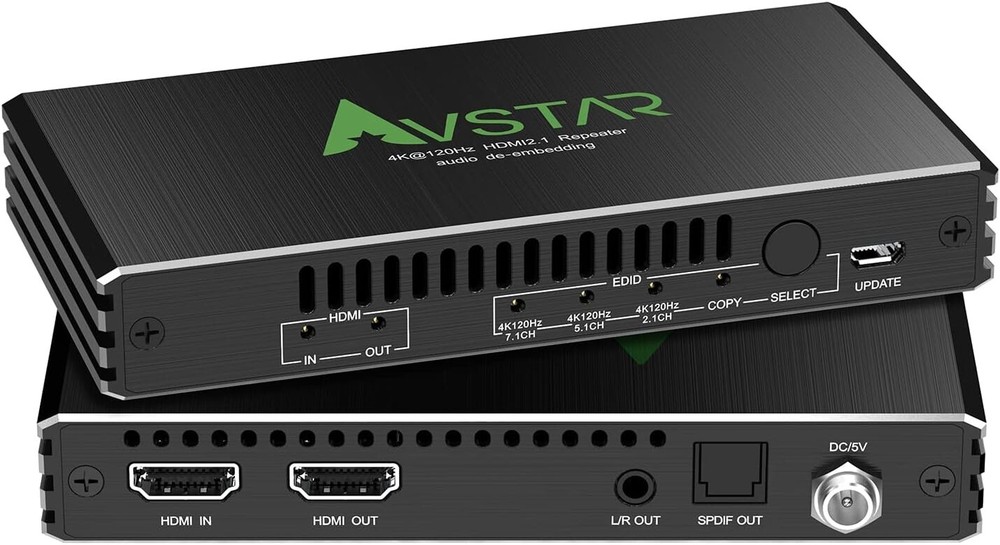 Avstar 4K@120Hz HDMI 2.1 Audio Extractor Audio Converter, Stereo 3.5mm New