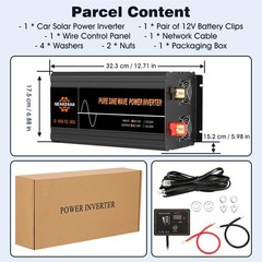 12000W Car Power Inverter DC 12V To AC 110V Sine Wave RV Boat Converter LCD