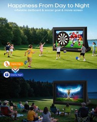 OWFUVO 3-NI-1 18FT Inflatable Projector Screen Outdoor Inflatable Movie Screen
