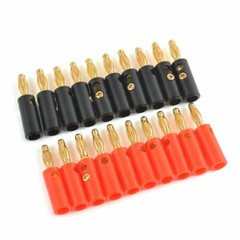 40Pcs Gold Plated Banana Plugs Audio Jack Speaker Wire Cable Screw Connector 4mm