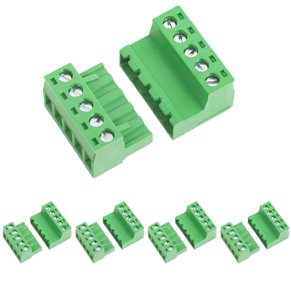 5Pairs 5 Pin 5.08mm Pitch Screw Terminal Block Connector Pluggable with Phoen…