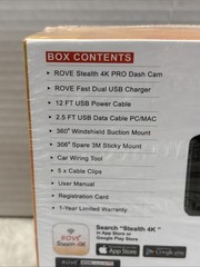 ROVE Stealth 4K Dash Cam Front Night Vision Motion Detection 3840x2160P GPS WiFi