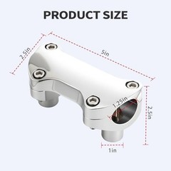 1-1/4″ inch Handlebar Riser/Top Clamp Kit for Harley for 1.25″ Handlebar Chrome