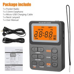Portable Radio AM FM Rechargeable Pocket Radio W/ Best Reception Digital Tuning