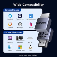 4 Pack HDMI Dummy Plug 4K@60Hz 2K@60Hz 1080P@120Hz, EDID Emulator, Virtual Mo…