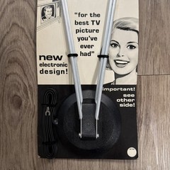 Vintage 1968 Fedtro Super Power Parabolic TV Rabbit Ear Antenna TV-8 FM UHF VHF