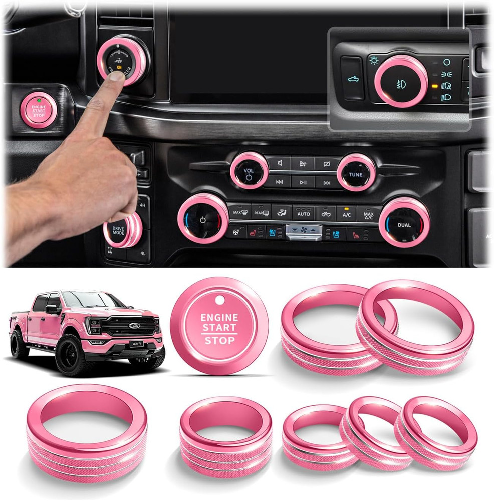 2021-26 F150 Raptor Platinum King Ranch Tremor Knob Cover Set–Compatible