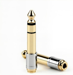 6.35Mm (1/4 Inch) Male to 3.5Mm (1/8 Inch) Female Headphone Adapter – 24K Gold-P