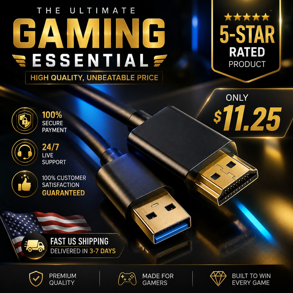 USB to HDMI Adapter Cable, USB 3.0 to HDMI Cable Male HD 1080P Monitor Display A