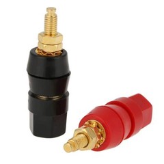 4X Gold Plated Audio Speaker Terminal 4mm Binding Post Banana Jack Plug Adapter