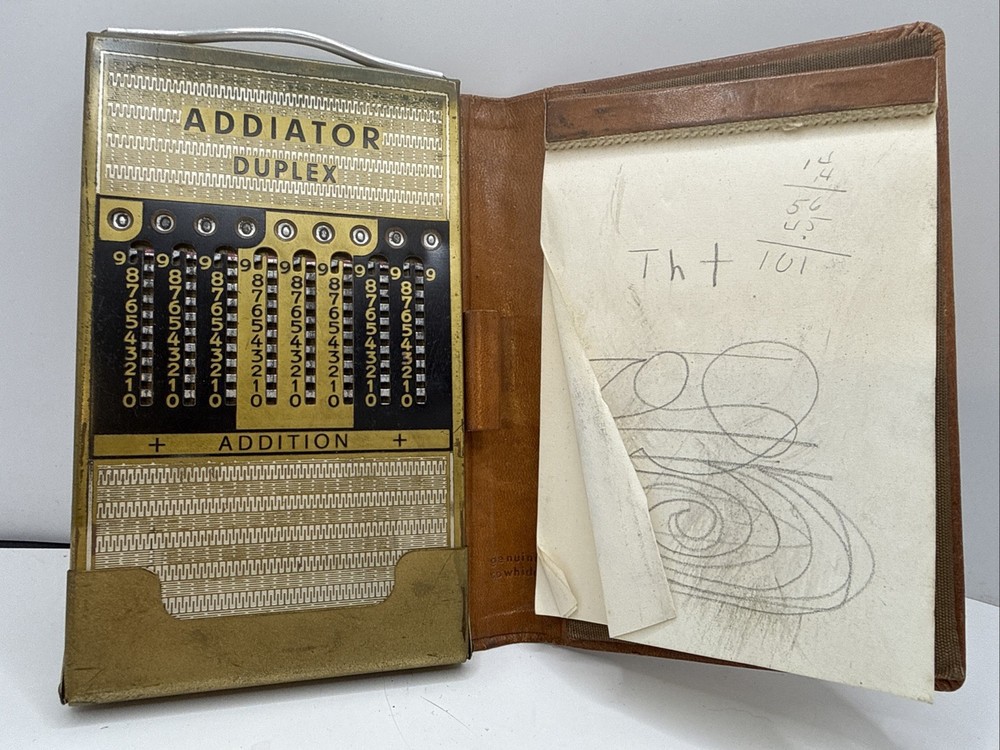 Vtg Addiator Duplex Addition Subtraction Manual Pocket Mechanical Calculator