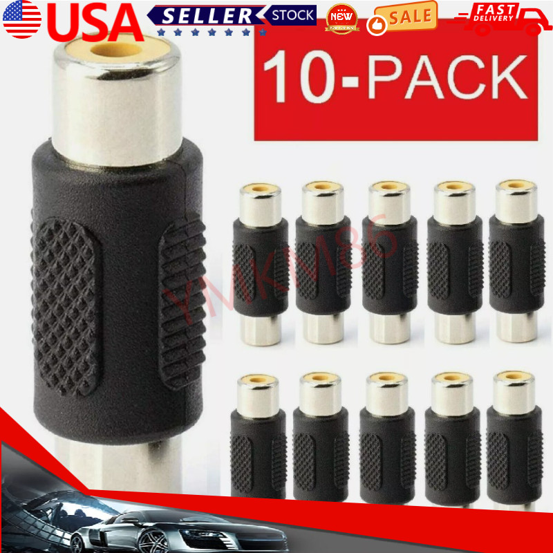 10Pcs AV RCA Audio Video Female to Female Jack Coupler Adapter Connector New