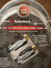 Radio Shack 3-Ft. High-Speed HDMI Cable Audio Video 24K Gold Plated (1500062)