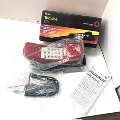 Vintage 1998 AT&T Trimline 210 Red & Black Corded Telephone Illuminated Buttons