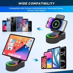 GMOX 5-in-1 Bluetooth Speaker Phone Stand Holder 4000mAh Power Bank LED Light