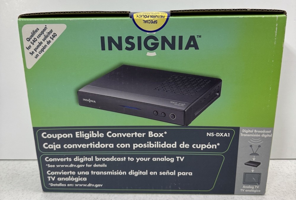 NEW Insignia NS-DXA1 Digital to Analog TV Tuner Converter Box for Regular TV